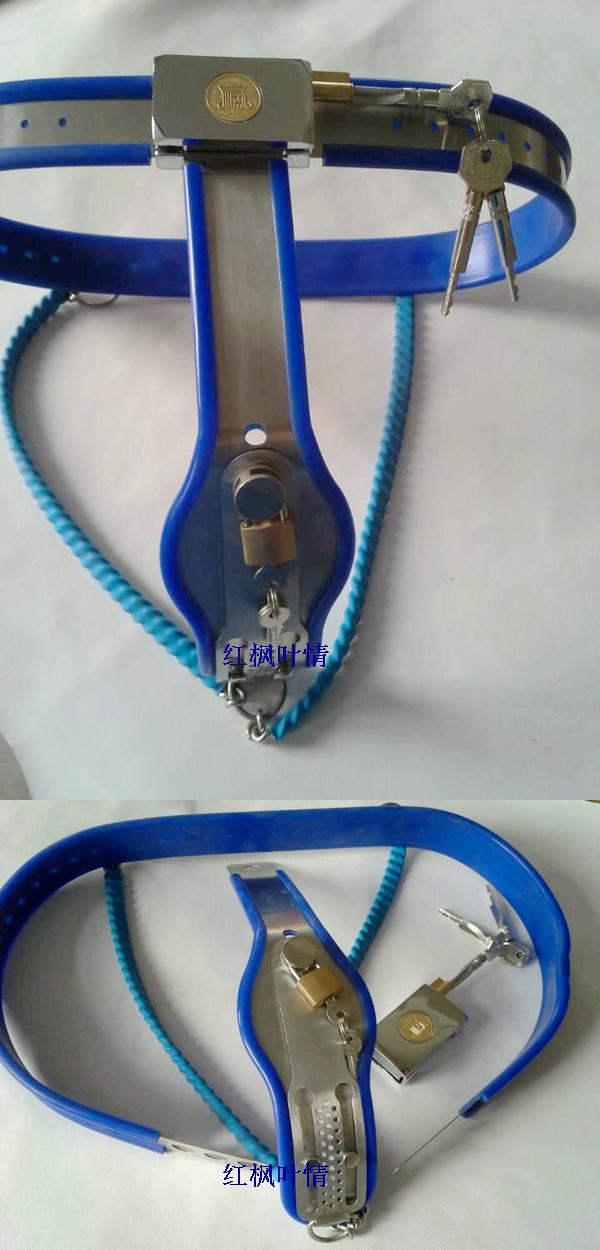 黑帝女双y型不锈钢贞带sm玩具裤女奴情趣装置 防出轨【定制】 女双y