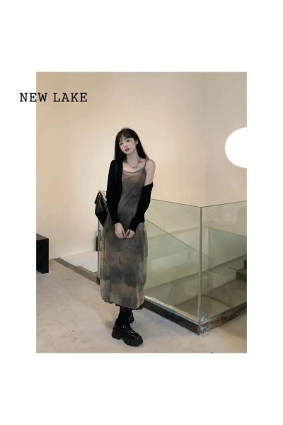 NEW LAKE2024夏季新款设计感小众薄纱显瘦吊带裙子高级感连衣裙女
