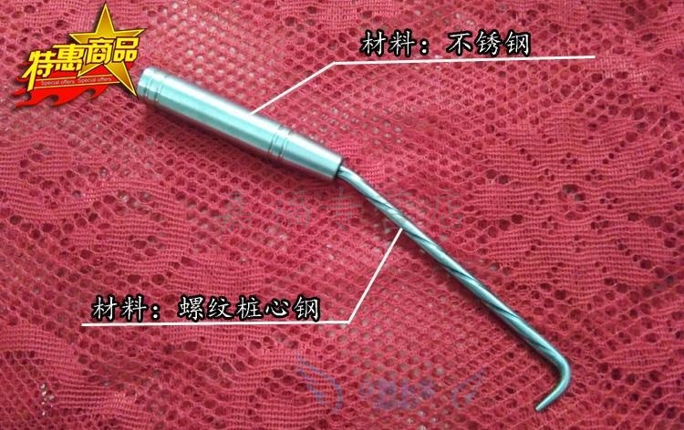 扎钩钢筋钩钢筋绑钩桩心钢耐敲扎丝钩不锈钢钢筋扎勾全长36cm左右
