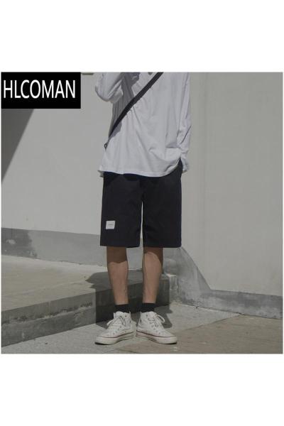 HLCOMANGOGOSOON夏装男短裤韩版宽松贴标百搭休闲裤chic学生直筒五分裤