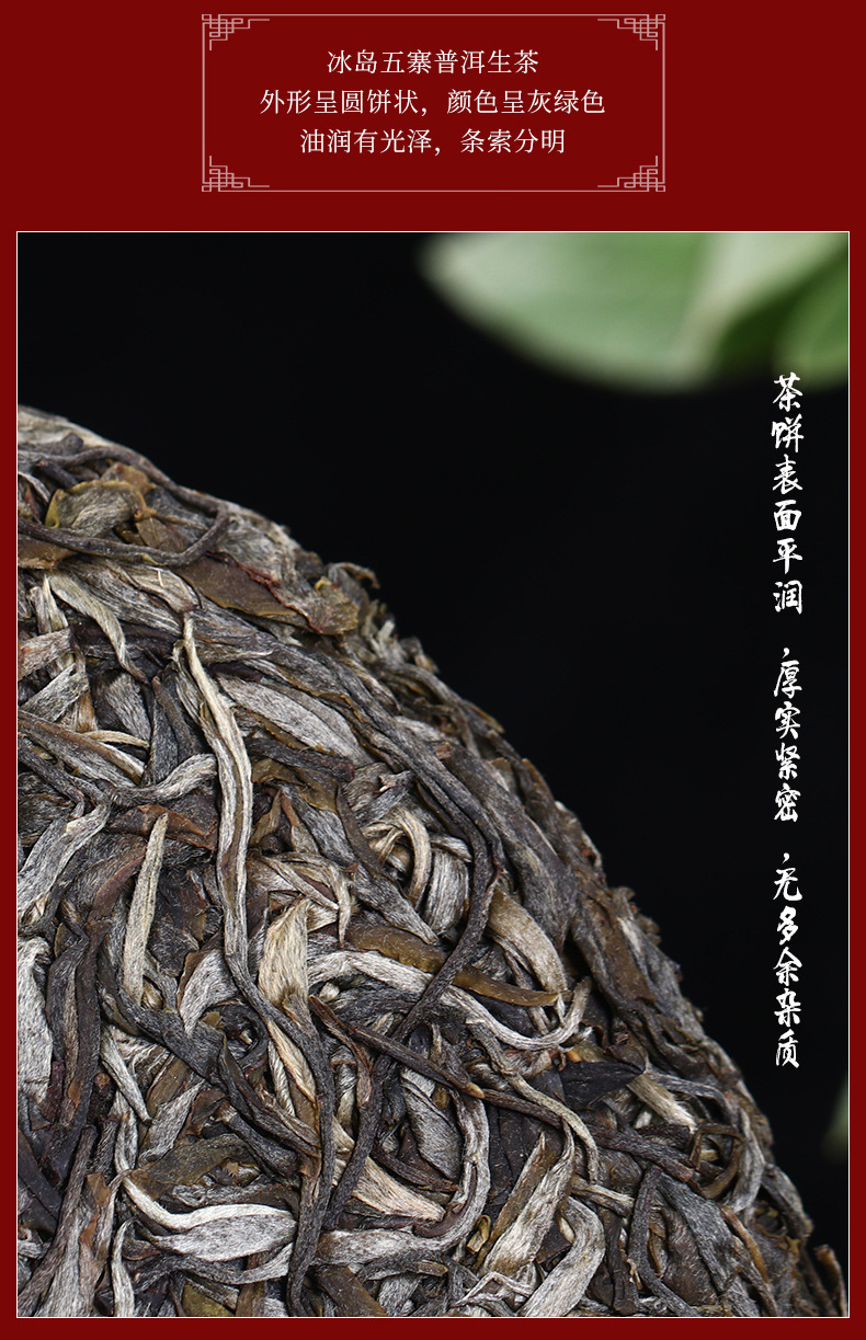 超级新品 茶叶冰岛五寨茶生茶饼茶 冰岛五寨 古树茶普洱生茶云南生