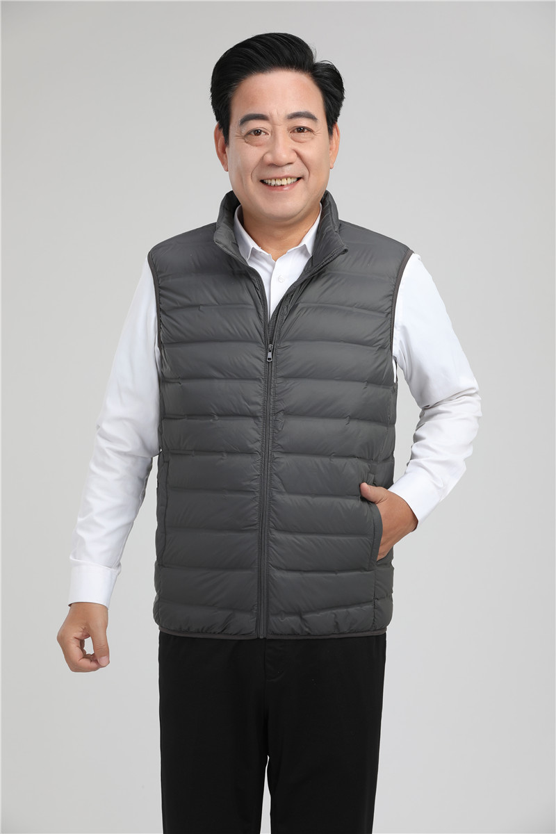 中老年人男士马夹羽绒服马甲爸爸装大码羽绒背心外穿无缝潮