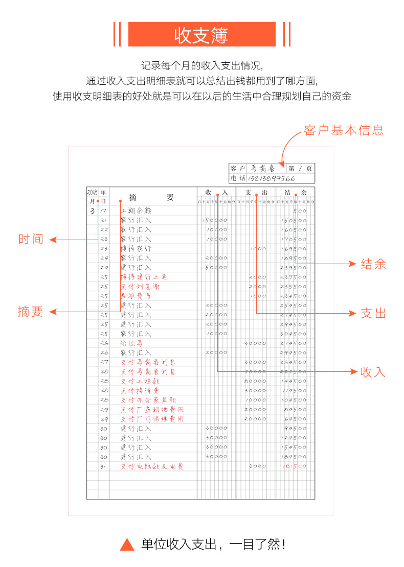 记账本企业往来明细账公司财务会计流水账本财会用品理财本支出收支簿