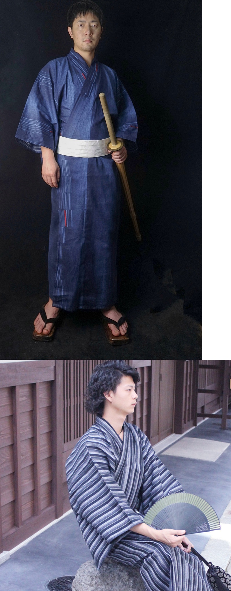 日本男士和服浴衣长袍日式家居服浴袍夏の凉花火腰带套装浴衣透气