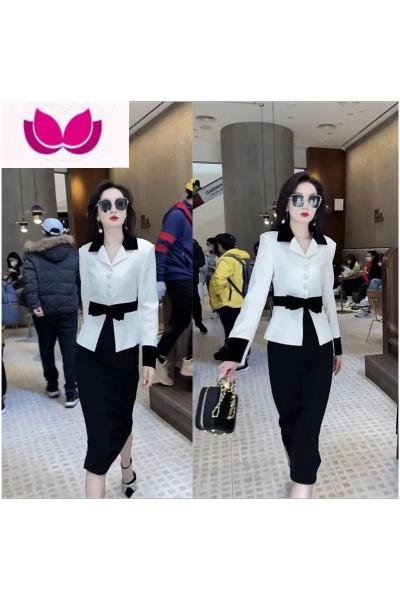 七斓2023春季新款网红盐系穿搭御姐套气质半身裙西装套装裙女