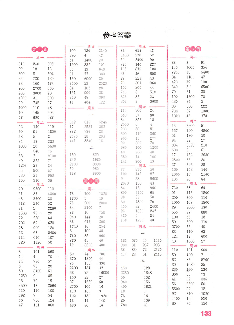 惠典正版2021新版数学计算能手四年级下册人教版计算题强化专项训练题