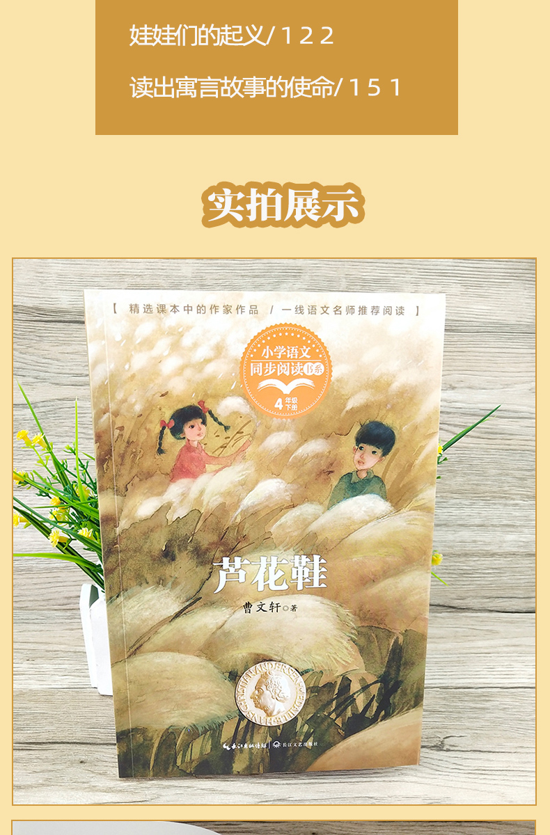 芦花鞋四年级下册曹文轩著小学语文同步阅读小学生课外书阅读书籍长江