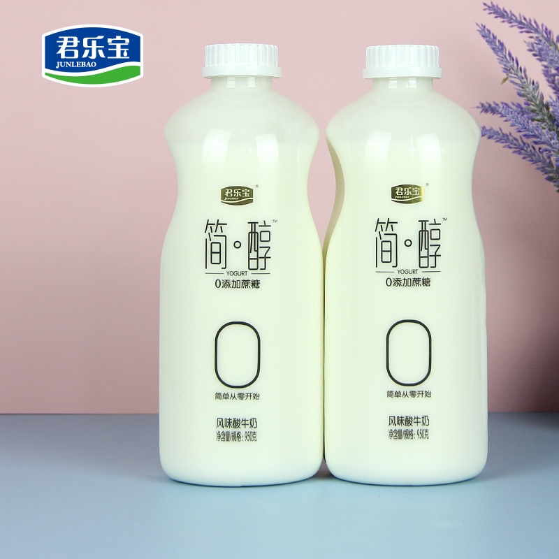 君乐宝简醇无蔗糖酸奶950g大瓶桶装无添加蔗糖学生营养餐奶