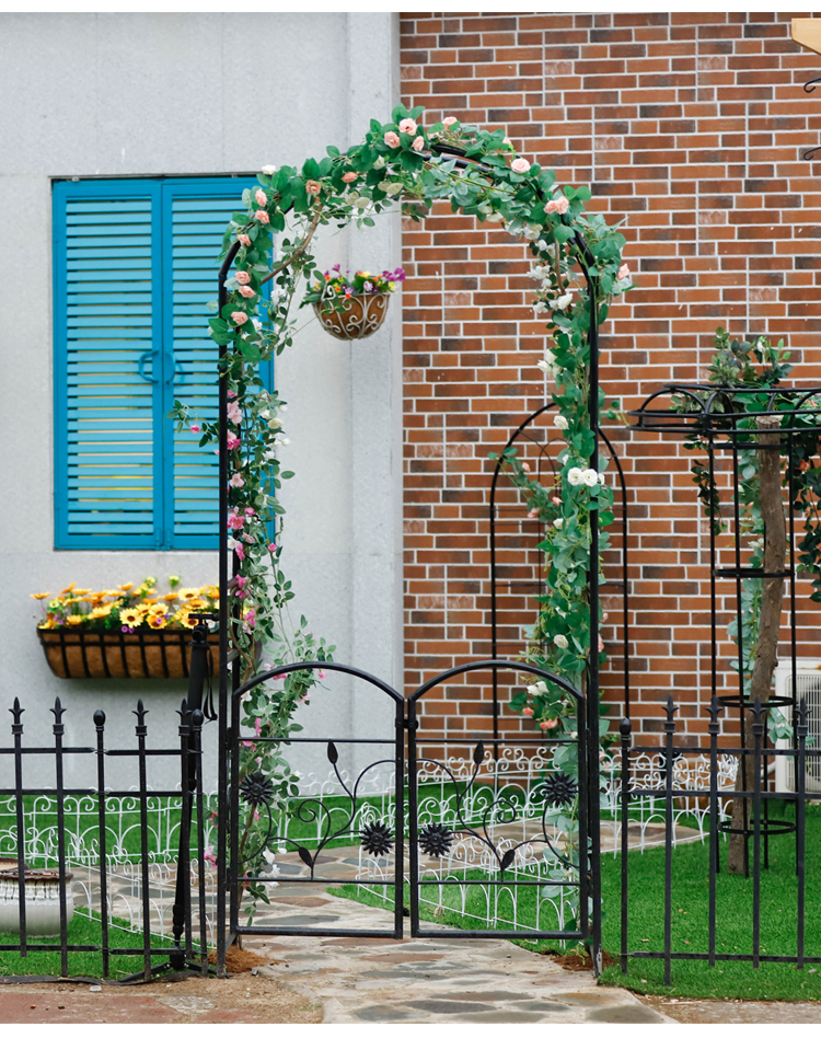 蔷薇月季玫瑰藤类爬架 室外花艺装饰美观花架拱门 花园门架 户外别墅