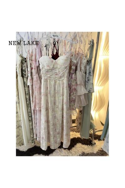 NEW LAKE2024夏季新款甜美减龄百搭带胸垫吊带连衣裙女高级感仙女长裙