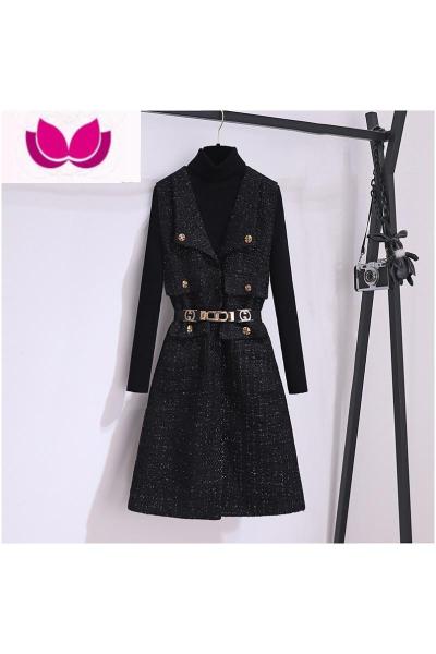 七斓小香风连衣裙女春装2023年早春季新款名媛气质高级感马甲裙子套装