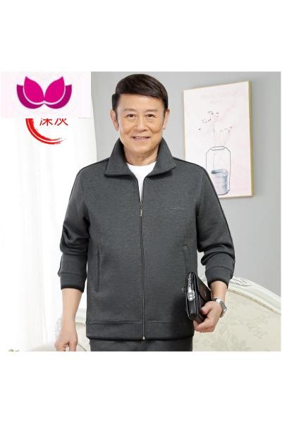 七斓爸爸运动上衣卫衣运动服外套中老年人男士运动衣春装中年男装