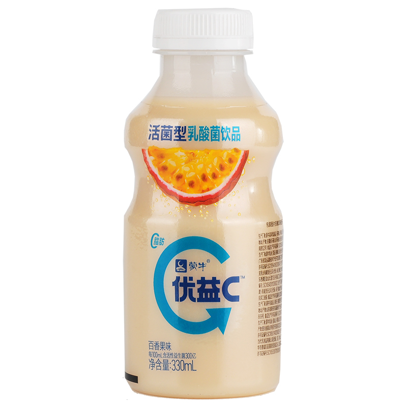 蒙牛优益c活菌型乳酸菌饮品330ml益生菌发酵乳饮料百香果原味芦荟