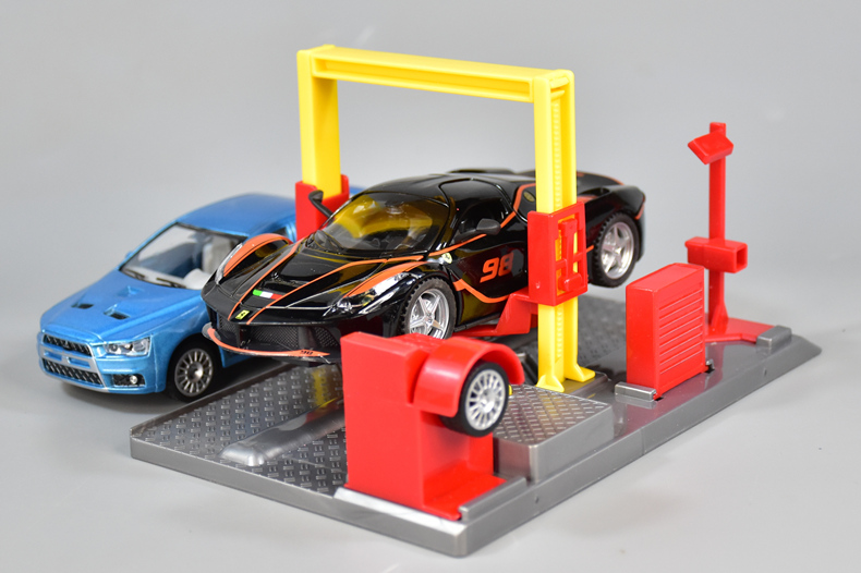 模型快速赛车维修站洗车房玩具套装场景升降机玩具车辆汽车修理厂真