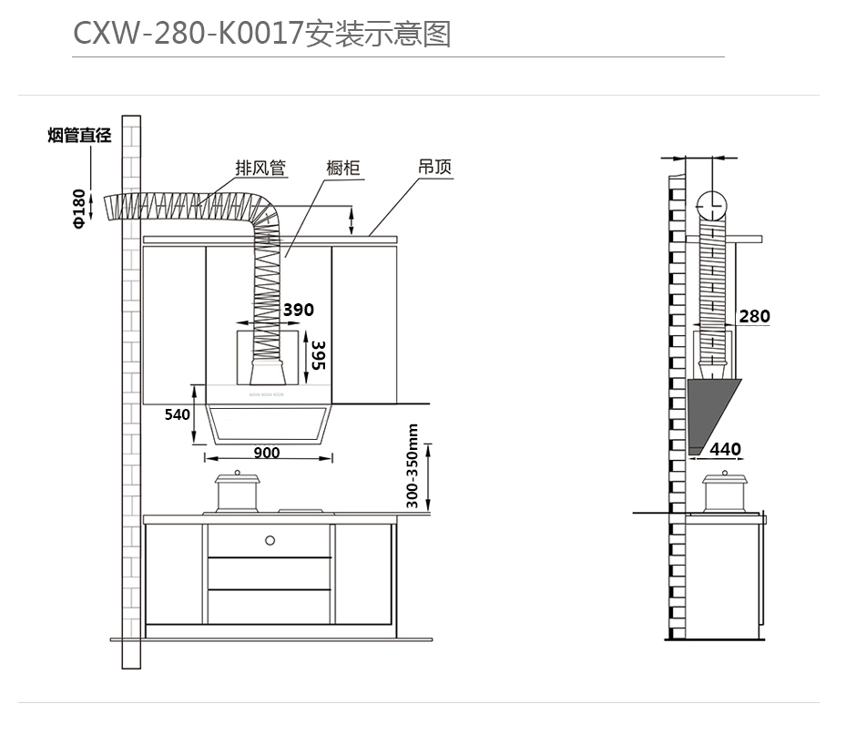 paichi/百吉油烟机k0017侧吸式油烟机大吸力挥手智控家用触控式免拆洗