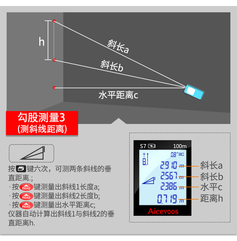 定做 红外测距仪激光红外线电子尺手持激光测距仪高精度距离测量仪