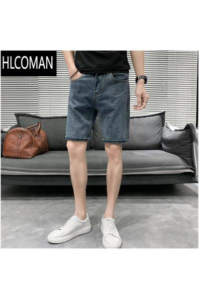 HLCOMAN牛仔短裤男2025夏季宽松美式潮流休闲裤子中裤夏装潮牌百搭五分裤