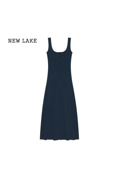 NEW LAKE小众设计感吊带长裙女夏季辣妹连衣裙修身包臀裙长款裙子