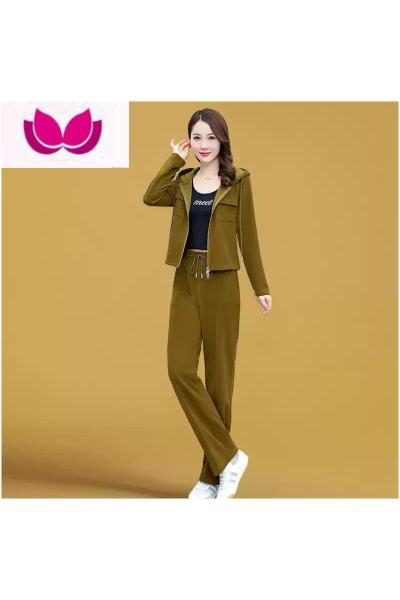 七斓运动服套装休闲女装2023新款春装时尚洋气时髦春季直筒裤子套