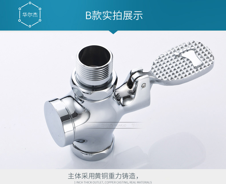 蹲便器冲洗阀大便脚踏阀纳丽雅冲水器延时脚踩阀蹲坑墙进水