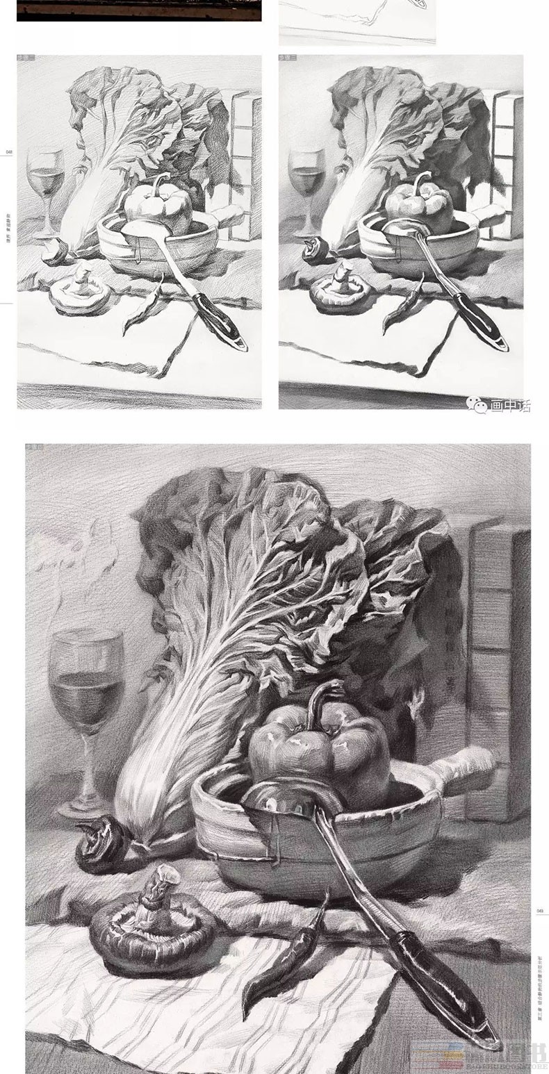境界素描静物画中话唐智源素描零基础入单个组合结构素描静物临摹范本