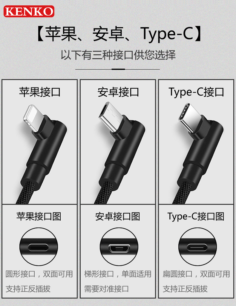苹果数据线type-c安卓oppo华为vivo荣耀iphone小米手机充 【安卓】1米