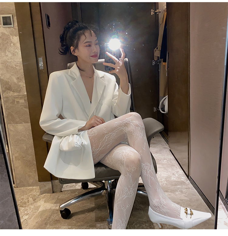 inmimiface连裤袜女2020春季薄款光腿白色隐形蕾丝丝袜卓思哲