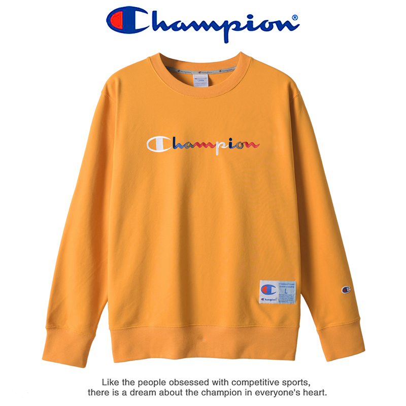 champion2020秋冬季冠军男运动卫衣彩色草写刺绣logo情侣休闲装男女