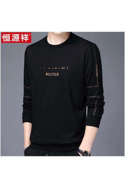 恒源祥2024春秋季新款男士圆领卫衣韩版春装上衣长袖t恤打底衫潮