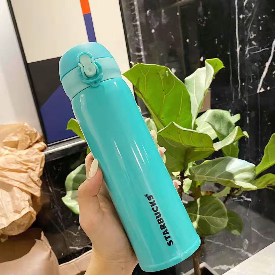 星巴克保温杯子樱花吸管304不锈钢随行杯 男女学生情侣礼物水杯子 2个