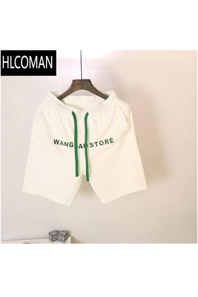 HLCOMAN运动夏装男士潮流简约休闲五分中裤松紧短裤厚实文乐同款