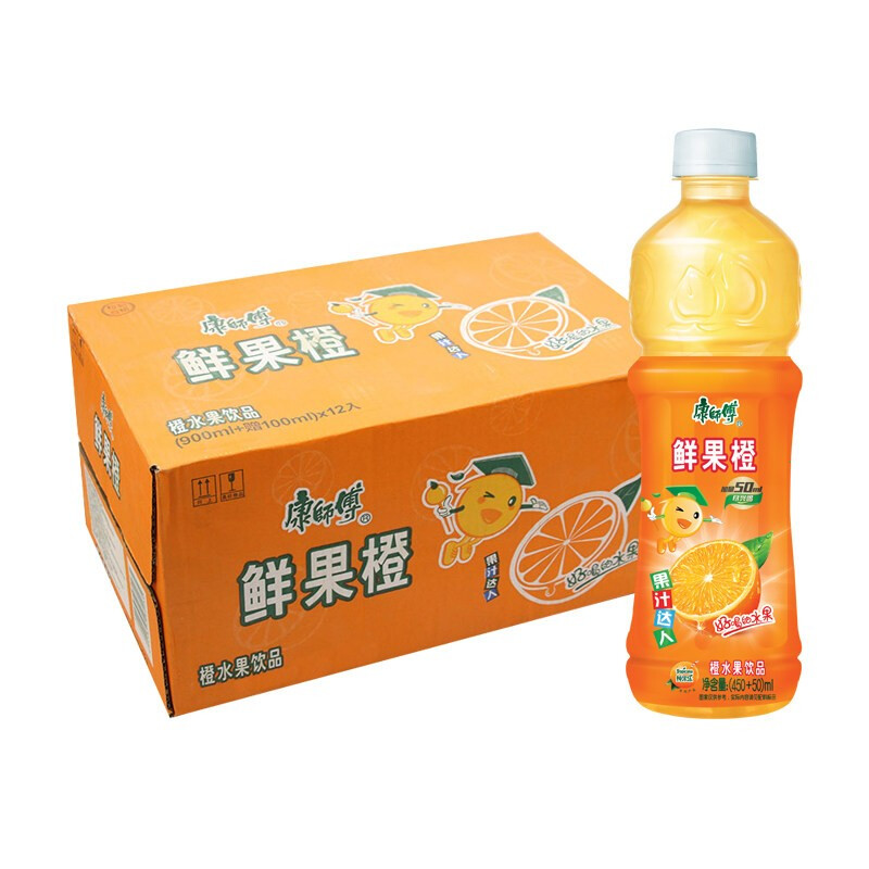 康师傅鲜果橙500ml15瓶整箱水果汁滋养饮料饮品