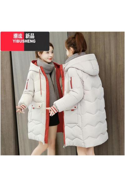 YIBUSHENG今年羽绒服女款2023年新款冬季中长款棉服棉袄宽松外套面包服