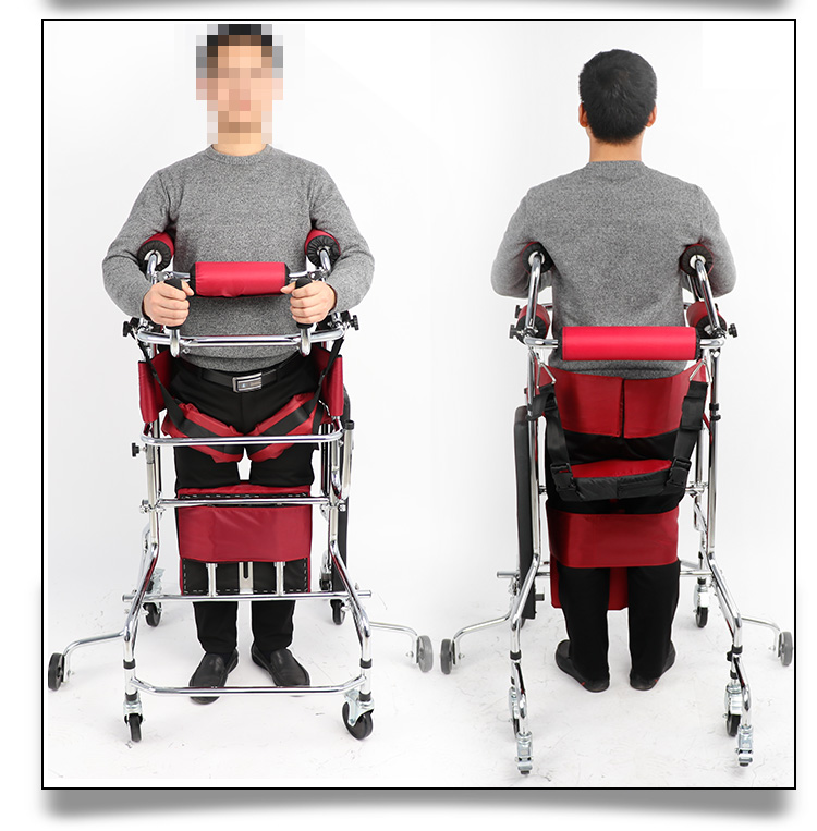 老人中风偏瘫康复器材成人学步车辅助行走器下肢训练站立架 坐便功能