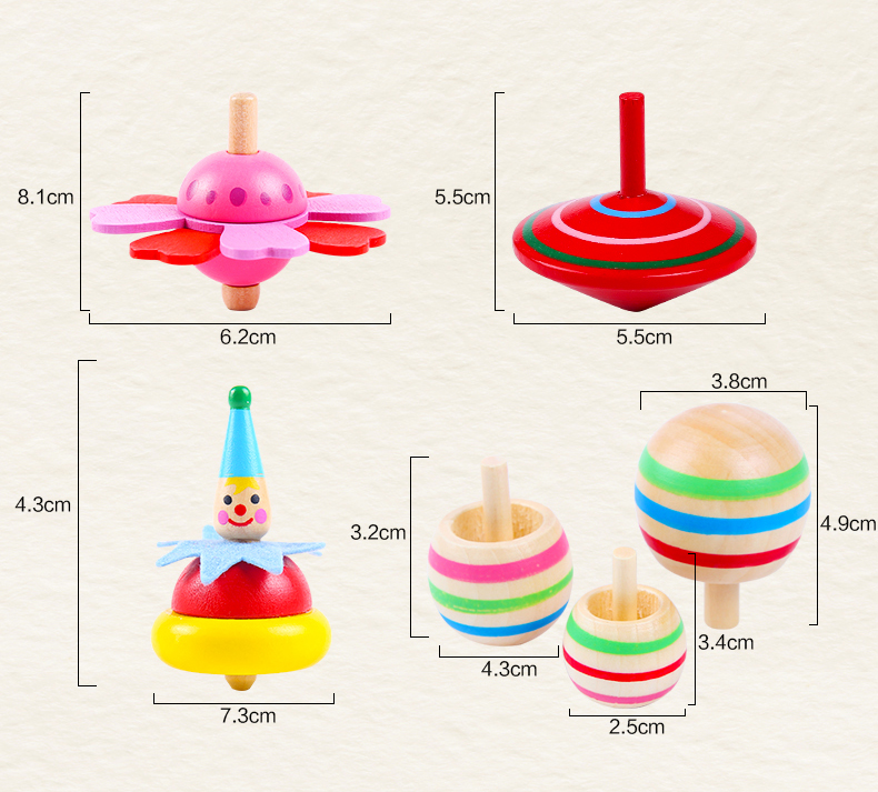 花儿手指陀螺 怀旧传统儿童玩具 木制小玩意 儿时的记忆 减压陀螺