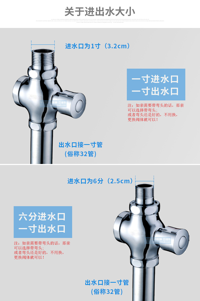 全铜 蹲便器冲水阀 便池手按式大便冲洗阀厕所开关卫生间延时阀