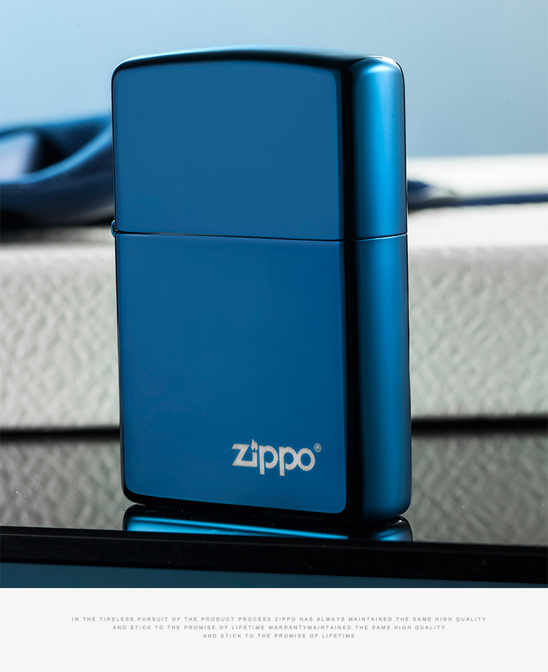 (zippo) 型号:蓝冰商标 类别:火机 产地:美国 颜色:蓝色 材质:铜 系列