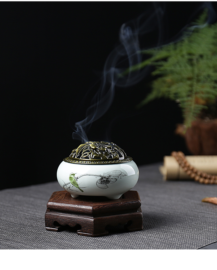 封后(fenghou)香薰用品 封后香炉陶瓷檀香熏香炉家用香道室内摆件小号