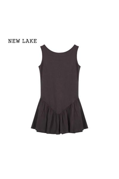 NEW LAKE芭蕾舞裙吊带连衣裙女夏季设计感露背裙子甜辣妹收腰显瘦a字短裙