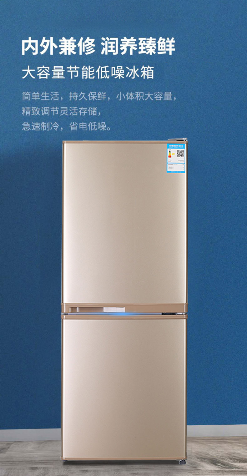 山水sansui家用两门冰箱大容量一级能效全国联保电冰箱bcd159y钛雅金