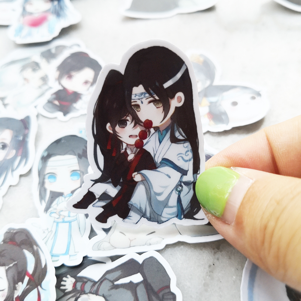 魔道祖师贴纸可爱q版人物汪叽贴画少女心手账diy素材行李箱手机贴