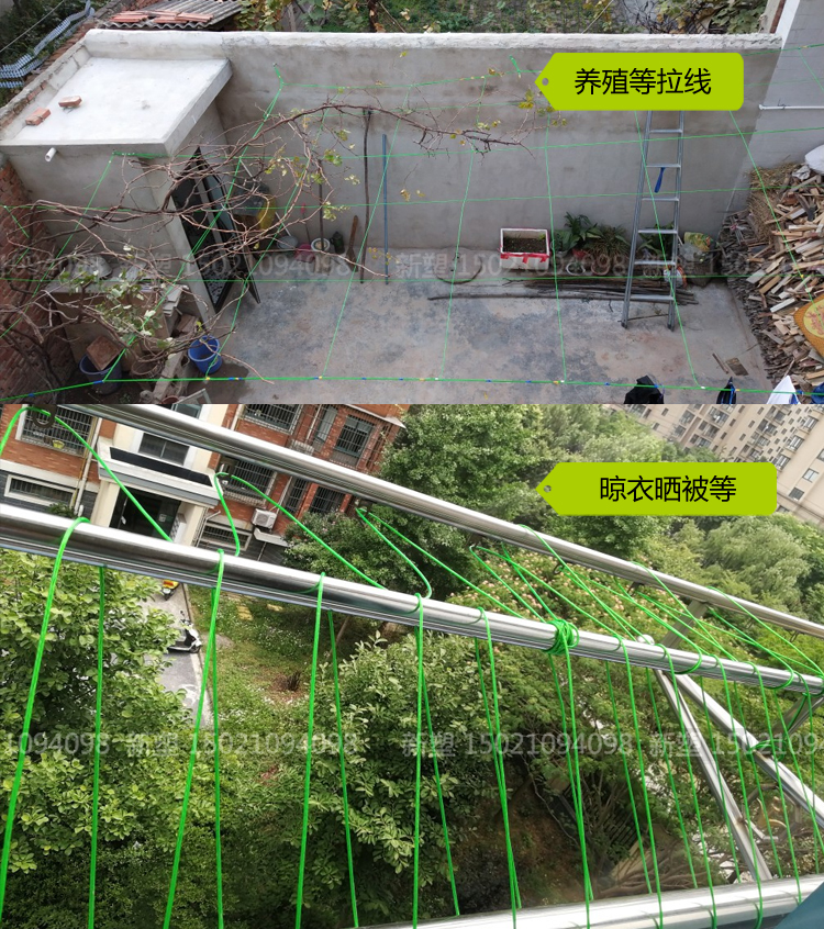 绿包塑胶钢丝绳4mm透明软细大棚葡萄架晾衣绳拉紧器夹头368mm 6毫米整