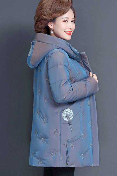 迪鲁奥(DILUAO)妈妈装冬装羽绒服女外套2021新款中年女士秋冬季中老年人羽绒服女品牌女装