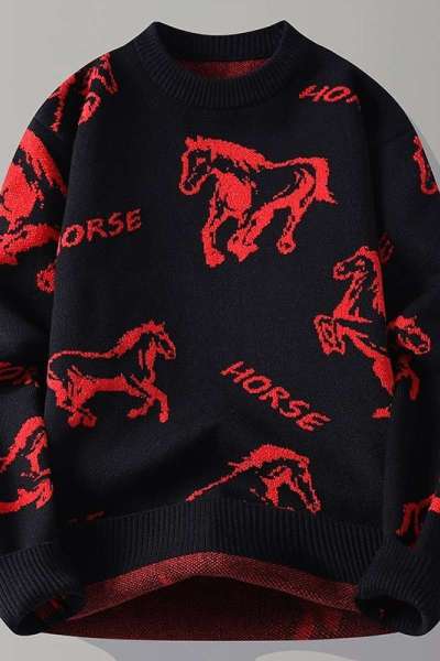 花花公子新款高品质[新款] 2025年秋冬款圆领针织毛衣男