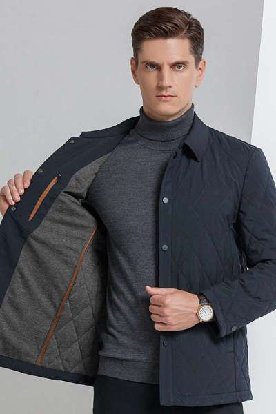 免费顺丰 翻领棉衣男中年翻领薄棉服中老年棉袄春秋装加厚夹克外套爸爸装棉服2024冬装新款轻奢皮草真皮大码外套男装