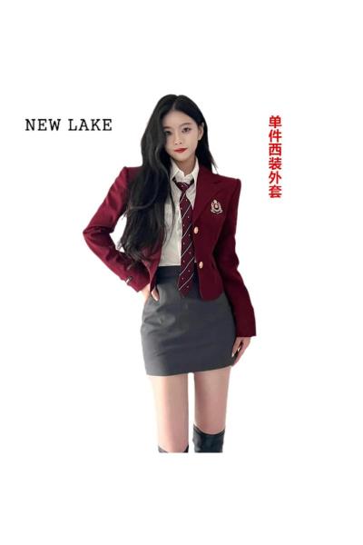 NEW LAKEjk制服高冷御姐学院风连衣裙子季女装高级感韩剧小香两件套装