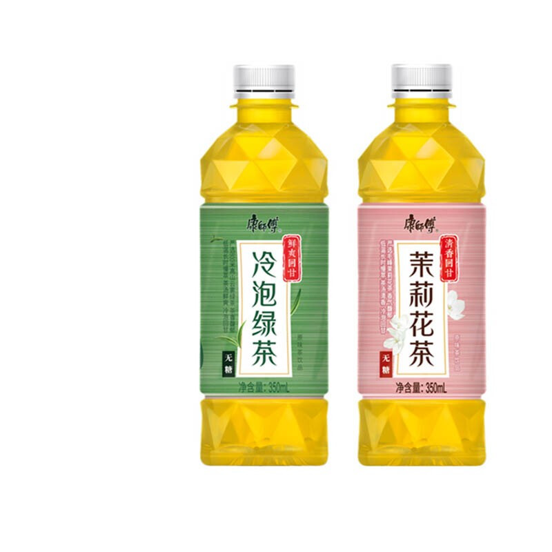 康师傅冷泡绿茶茉莉花茶350ml12瓶两种口味茶饮料