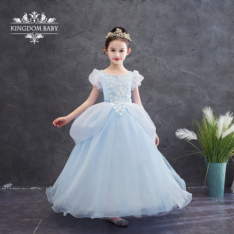 六一儿童节服装灰姑娘女童生日公主裙钢琴演出服高端走秀礼服泡袖
