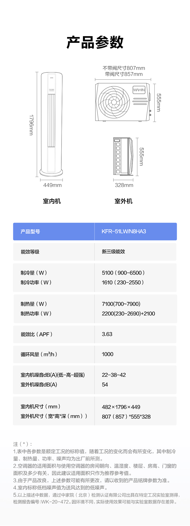 华凌空调 2匹新能效变频柜机 智能家用立柜式客厅空调 kfr-51lw/n8ha3