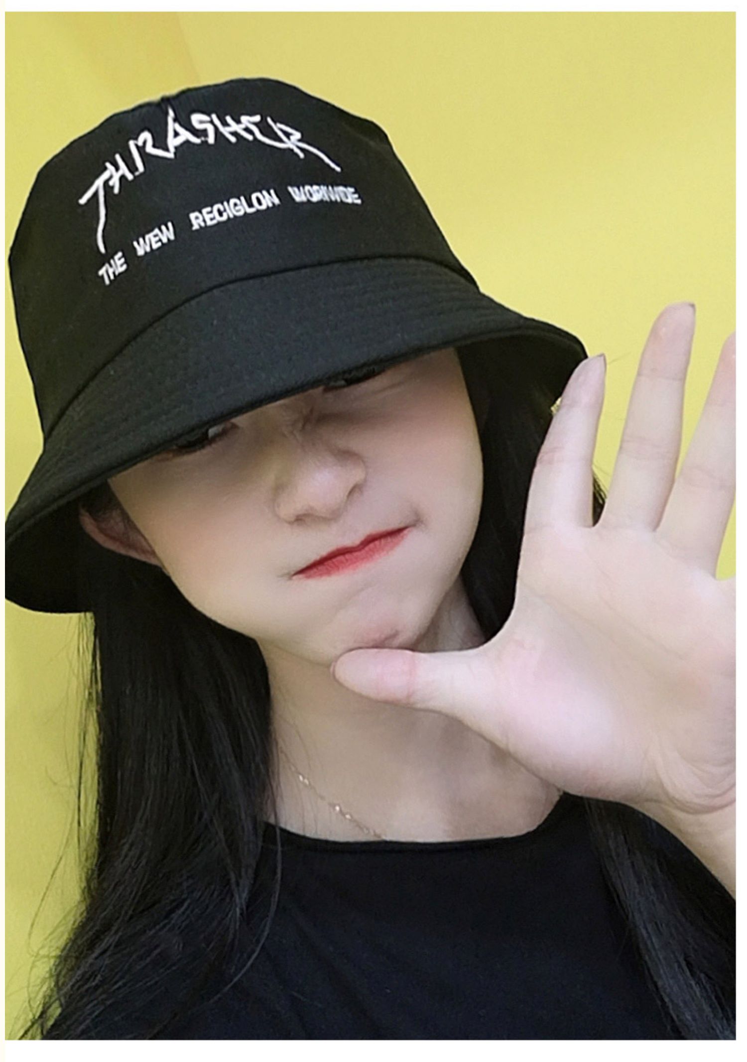 网红款韩版秋冬新款日系双面防晒遮阳渔夫帽女百搭时尚太阳帽子潮